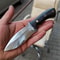 Full Tang Hunting Knife With Black Compact Grip Leather Sheath 2