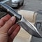 Full Tang Hunting Knife With Black Compact Grip Leather Sheath 5