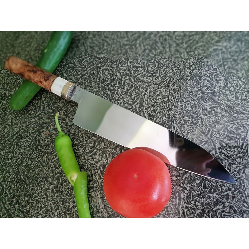 Professional Cooking Knife 1075 Carbon Steel Culinary Prep Blade 4