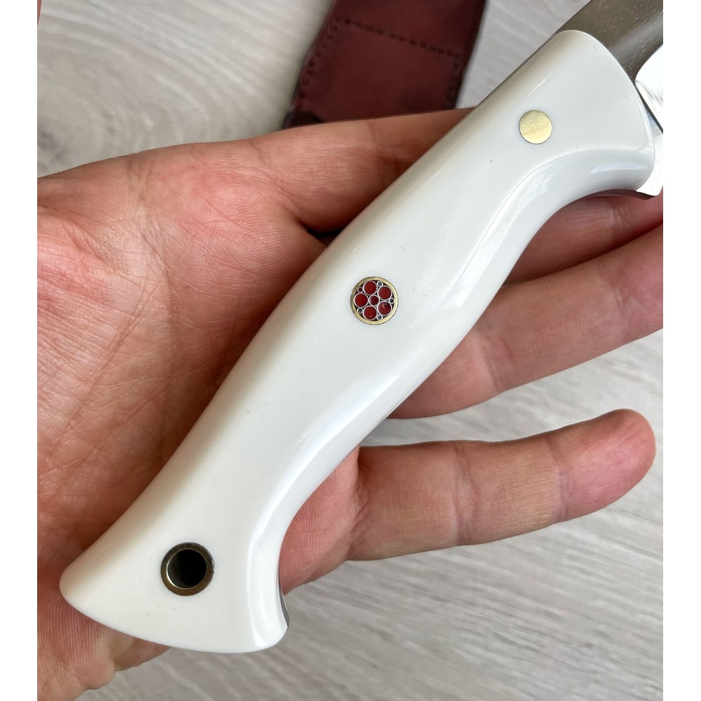 Full Tang Outdoor Carving Knife With Natural Silverberry Wood Grip 4