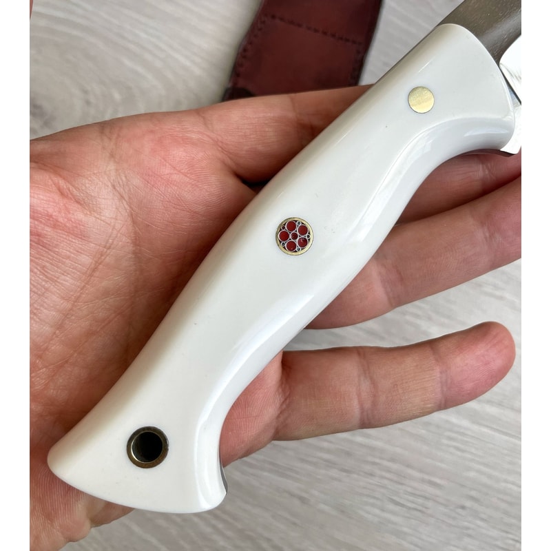 Full Tang Outdoor Carving Knife With Natural Silverberry Wood Grip 4
