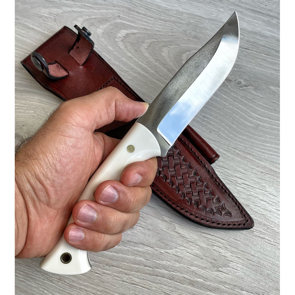 Full Tang Outdoor Carving Knife With Natural Silverberry Wood Grip 7