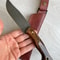 Heavy Duty Camping Knife With Gloss Walnut Handle Bowie Profile 8