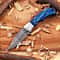 Luxury Damascus Folding Knife Gift Set With Wooden Presentation Box 3