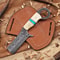Handmade Camel Bone Damascus Bowie Knife For Hunting Survival 7