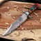 Copper Damascus Bowie Knife With Elegant Resin Ergonomic Grip 0