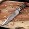 Copper Damascus Bowie Knife With Elegant Resin Ergonomic Grip 0