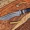 Full Tang Damascus Hunting Knife Stainless Steel Outdoor Bowie Blade 1