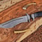 Full Tang Damascus Hunting Knife Stainless Steel Outdoor Bowie Blade 1