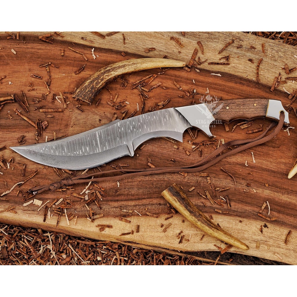 Full Tang Damascus Outdoor Knife For Hunting Survival Adventures 1