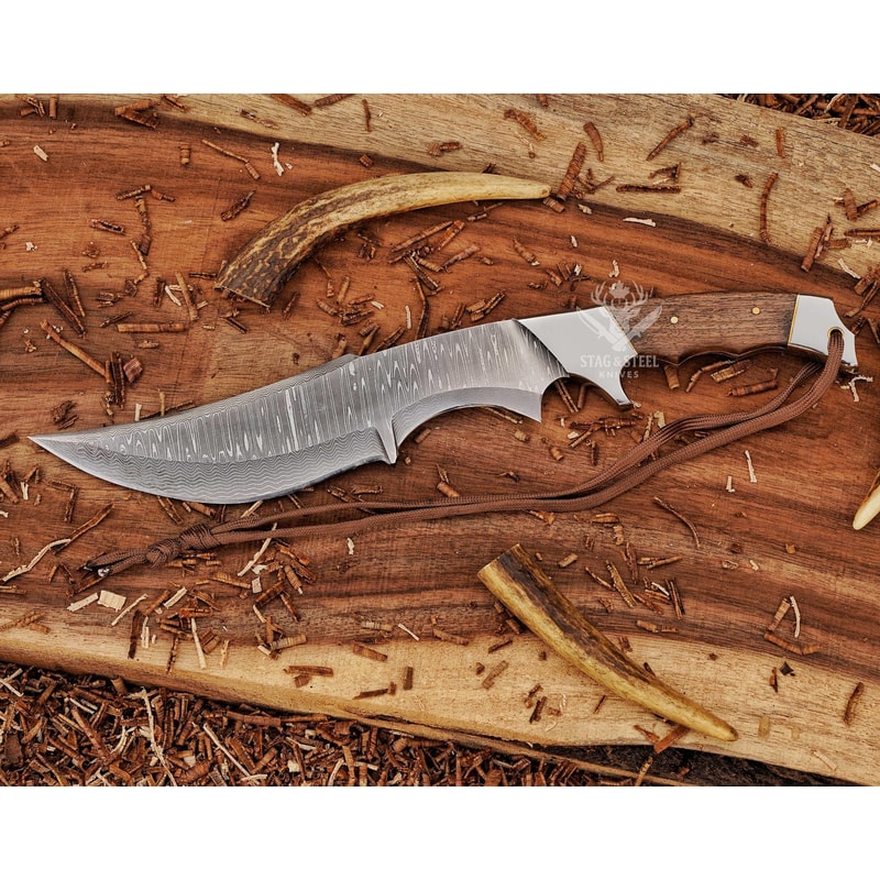 Full Tang Damascus Outdoor Knife For Hunting Survival Adventures 1
