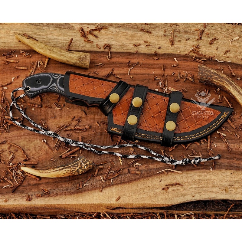 Handmade D2 Steel Outdoor Knife With Ergonomic Micarta Handle 1