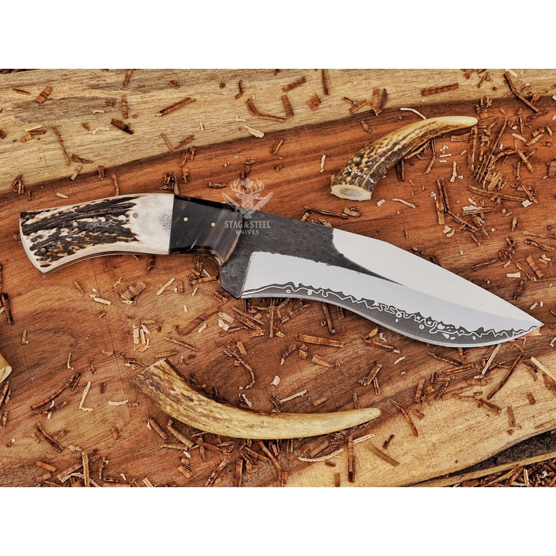 Handmade D2 Hunting Blade With Exotic MultiMaterial Handle 2