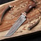 Copper Damascus Bowie Knife With Carbon Fiber Resin Handle Handmade Hunting Blade Wedding GIFT 2