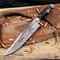 Copper Damascus Steel Bowie Knife Full Tang With Genuine Stag Handle Leather Sheath Wedding GIFT 0