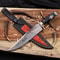 Copper Damascus Steel Bowie Knife Full Tang With Genuine Stag Handle Leather Sheath Wedding GIFT 4