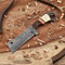 Damascus Steel Cowboy Knife 4 Inch Bull Cutter With Western Pancake Sheath 8