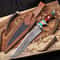 Damascus Bowie Knife With Double Guard Turquoise Resin Handle Handmade Blade 0