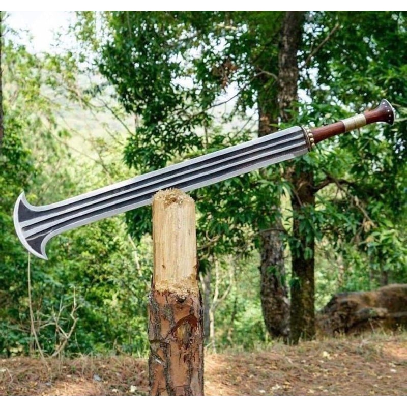 Hand Forged Konda Sword High Carbon Steel With Rosewood Handle Leather Sheath 4