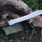 HandForged 24 High Carbon Steel Machete With Rosewood Handle Leather Sheath Survival Blade 0