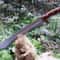 HandForged 24 High Carbon Steel Machete With Rosewood Handle Leather Sheath Survival Blade 3
