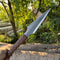 Hand Forged High Carbon Steel Spear 32 Inch Medieval Tactical Spear With Rosewood Handle Leather 2