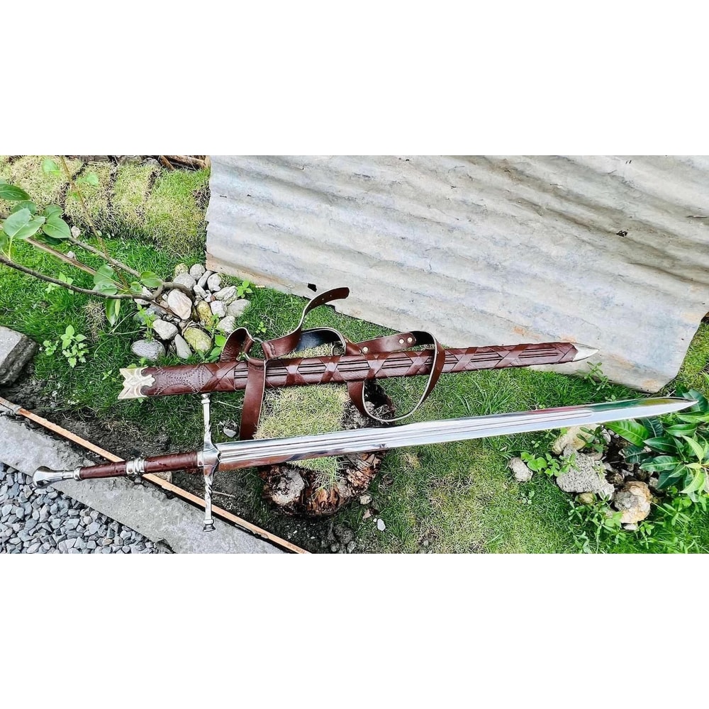 Full Tang Carbon Steel Long Sword Handmade Medieval Style Collectible Piece 0
