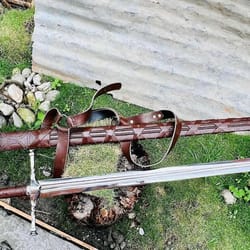 full tang carbon steel long sword handmade medieval style collectible piece