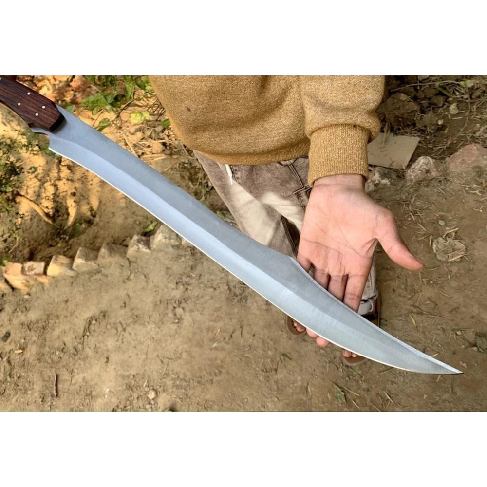 Fixed Blade Knife With Leather Sheath Custom Wood Handle Collector Knife 1