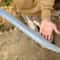 Fixed Blade Knife With Leather Sheath Custom Wood Handle Collector Knife 1