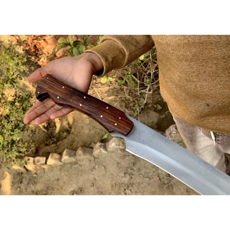 Fixed Blade Knife With Leather Sheath Custom Wood Handle Collector Knife 2