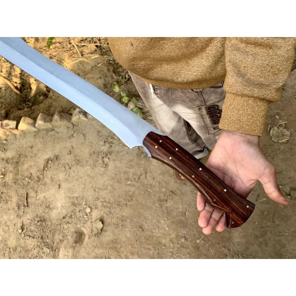 Fixed Blade Knife With Leather Sheath Custom Wood Handle Collector Knife 3