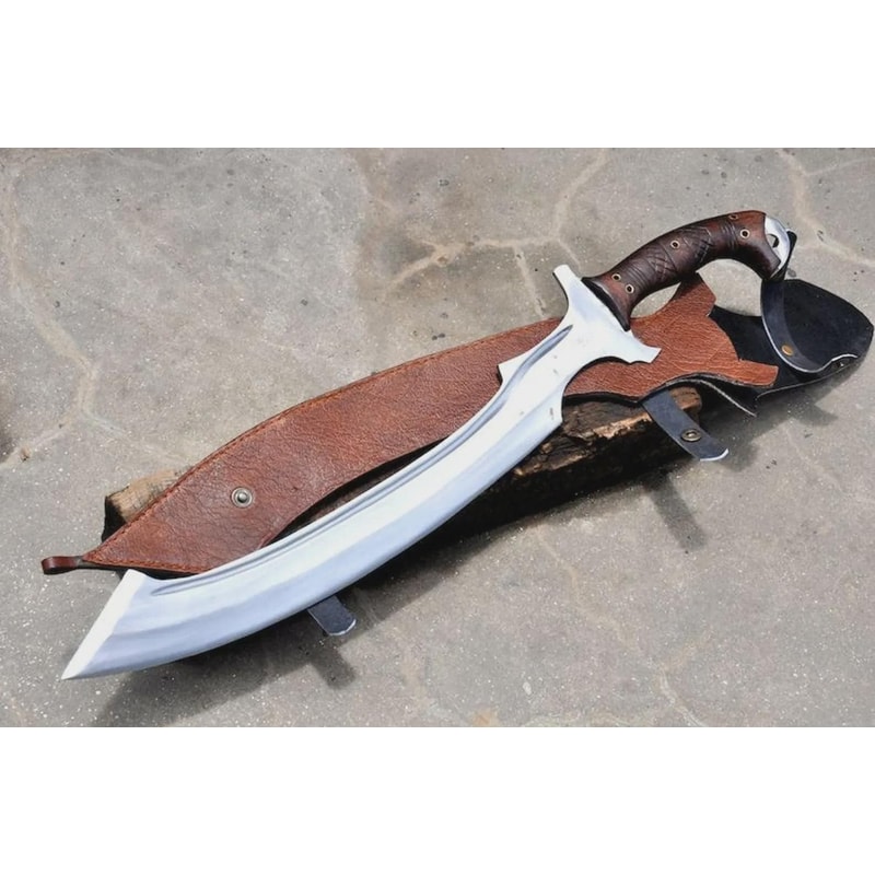 Handcrafted Khopesh Sword High Carbon Steel With Rosewood Grip Leather Sheath 1