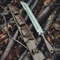 22 Inch Handcrafted High Carbon Steel Machete With Rosewood Grip For Bushcraft 1