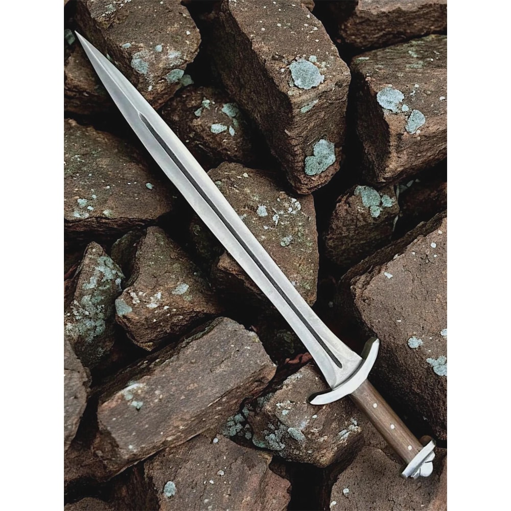 Premium Handmade Medieval Short Sword With Rosewood Handle Leather Sheath 0