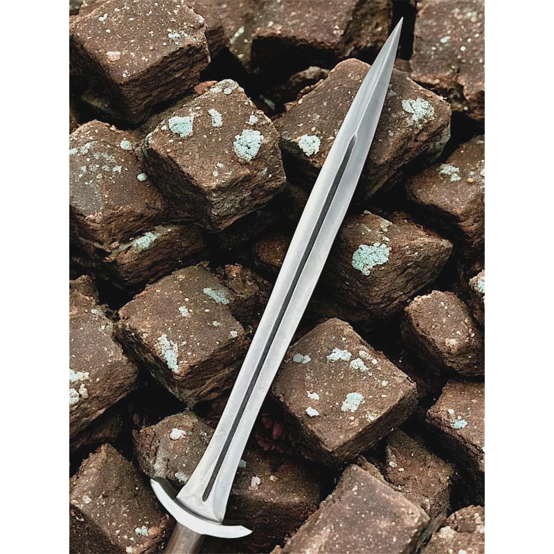 Premium Handmade Medieval Short Sword With Rosewood Handle Leather Sheath 5