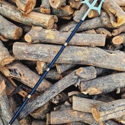 50 inch handcrafted high carbon steel spear with rosewood shaft & brass detailing