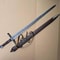 Handcrafted High Carbon Steel Sword With Rosewood Leather Grip Display Blade 0