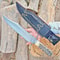 18 Inch Handcrafted Mosaic Damascus Bowie Knife With Stag Grip Brass Guard 1
