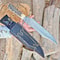18 Inch Handcrafted Mosaic Damascus Bowie Knife With Stag Grip Brass Guard 2