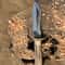 Handmade Hunting Knife Mirror Polish Steel Blade Stag Antler Handle Leather Sheath Gift 1