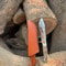 Handmade Hunting Knife Mirror Polish Steel Blade Stag Antler Handle Leather Sheath Gift 3