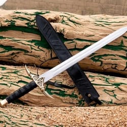 handmade fantasy sword with leather sheath viking style decorative blade cosplay gift