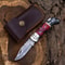 Handmade Damascus Folding Knife With Rosewood Handle Back Lock Mechanism 0