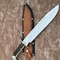 Handmade High Carbon Steel Bowie Knife With Antler Handle Forged Blade 0
