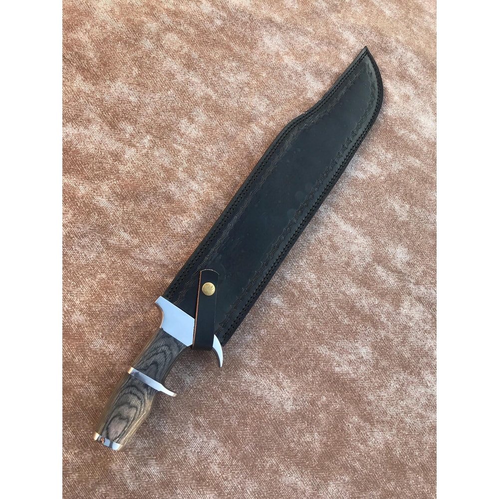 Handcrafted 5160 Steel Predator Bowie Knife Replica Leather Sheath Display Blade 3