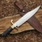 Handmade Bowie Knife With Leather Sheath Custom Fixed Blade Hunting Knife Brass Guard Gift 2