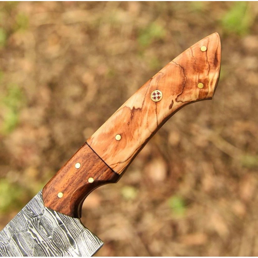 Handcrafted Damascus Steel Chef Knife With Wood Handle Professional Cooking Knife 3