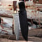 Handcrafted Damascus Bowie Hunting Knife With Wooden Handle Leather Sheath 0