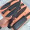 Carbon Steel Fixed Blade Knife Set With Individual Leather Sheaths 2